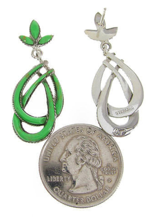 Southwest Sterling Silver Gaspeite Post Earrings OS60821